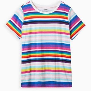 Torrid LGBTQ+ Pride Stripes Super Soft Tshirt, size 3